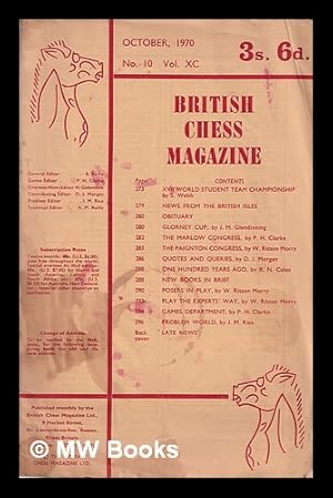 Seller image for The British chess magazine No.10 Vol. XC for sale by MW Books Ltd.