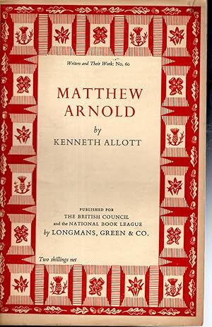 Bild des Verkufers fr Matthew Arnold (Writers and Their Work Series,#60) zum Verkauf von Dorley House Books, Inc.