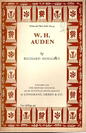 Bild des Verkufers fr W.H. Auden (Writers and Their Work Series, No.93) zum Verkauf von Dorley House Books, Inc.