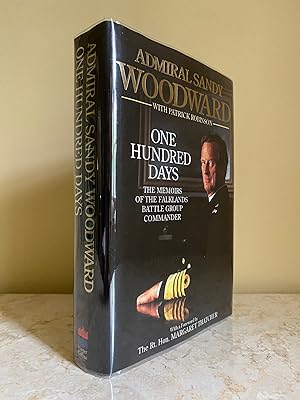 Seller image for One Hundred Days | The Memoirs of the Falklands Battle Group Commander + (Signed South Georgia and the Falkland Islands Post Office Flown Cover) + 5 Pounds - Elizabeth II | John Woodward Silver Proof Coin 2005 in Capsule. for sale by Little Stour Books PBFA Member