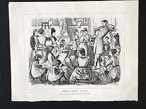 Female School of Art. Original wood Engraving