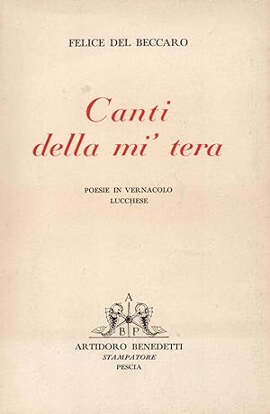 Seller image for Canti della mi' terra. Poesie in vernacolo Lucchese. for sale by Librairie Jean-Yves Lacroix