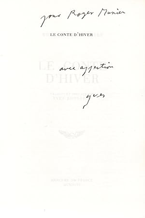 Immagine del venditore per Le Conte d'hiver. Traduction et prface de Yves Bonnefoy. venduto da Librairie Jean-Yves Lacroix