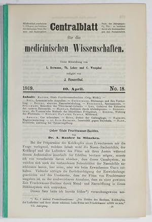 Bild des Verkufers fr Ueber ftale Fruchtwasser-Buchten. (pp.273-277). zum Verkauf von Antiq. F.-D. Shn - Medicusbooks.Com