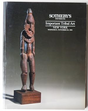 Seller image for Important Tribal Art November 20, 1991 for sale by Jeff Irwin Books