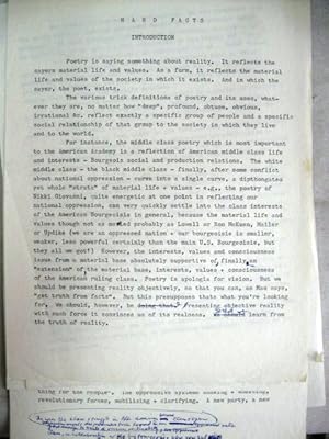 TYPED MANUSCRIPT for the Introduction to HARD FACTS