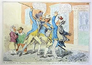 THE CANEING IN CONDUIT STREET. Gillray's Famous Caricature of the Assault on Captain George Vanco...