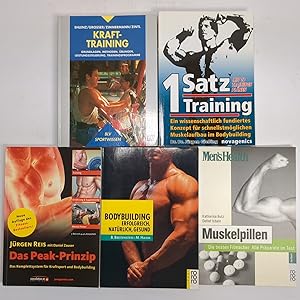 Bild des Verkufers fr 5 Bnde Bodybuilding & Krafttraining Krafttraining; 1-Satz Training; Das Peak-Prinzip; Bodybuilding; Muskelpillen zum Verkauf von Leipziger Antiquariat