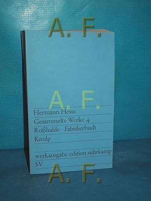 Bild des Verkufers fr Rohalde / Fabulierbuch / Knulp (Reihe: Hermann Hesse, Gesammelte Werke in zwlf Bnden, Werkausgabe edition suhrkamp, 8. Band) zum Verkauf von Antiquarische Fundgrube e.U.