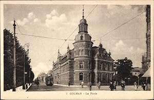 Ansichtskarte / Postkarte Colmar Kolmar Elsass Haut Rhin, Post, Straßenbahn