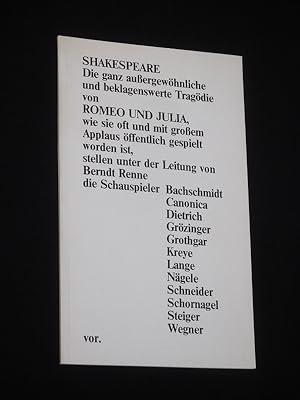Stuttgarter Hefte 50. Programmheft Württembergische Staatstheater Stuttgart 1982/83. ROMEO UND JU...