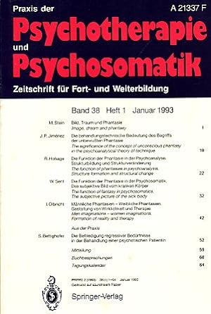 Imagen del vendedor de Praxis der Psychotherapie und Psychosomatik. Jg. 1993. Band 38. Heft 1 - 6. a la venta por Fundus-Online GbR Borkert Schwarz Zerfa