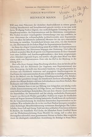 Heinrich Mann. [Aus: Wolfgang Rothe (Hg.), Expressionismus als Literatur. Gesammelte Studien].