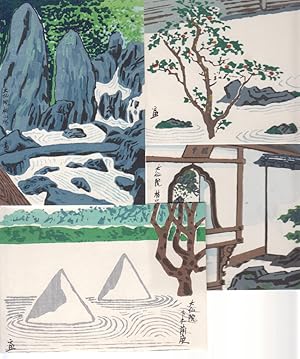 4 Japanese Art Post Cards by Wood-Block Print T. Tokuriki.