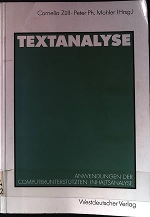 Seller image for Zur Reliabilitt von Transkriptionsstandards - in: Textanalyse : Anwendungen der computergesttzten Inhaltsanalyse ; Beitrge zur 1. Textpack-Anwenderkonferenz. ZUMA-Publikationen. for sale by books4less (Versandantiquariat Petra Gros GmbH & Co. KG)