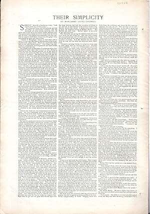 Imagen del vendedor de PRINT:: "Their Simplicity By Margaret Laing Crowell". from Harper's Bazar, August 19, 1899 a la venta por Dorley House Books, Inc.