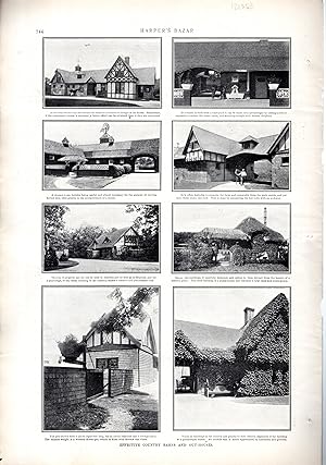 Imagen del vendedor de PRINT: "Effective Country barns and Out-Houses ". from Harper's Bazar, September 2, 1899 a la venta por Dorley House Books, Inc.