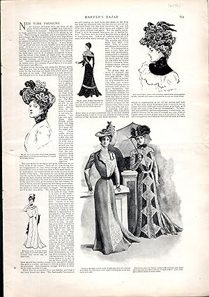 Seller image for PRINT:: "New York Fashions 1899l". from Harper's Bazar, August 19, 1899 for sale by Dorley House Books, Inc.