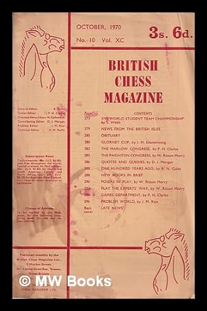 Seller image for The British chess magazine No.10 Vol. XC for sale by MW Books