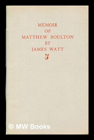 Immagine del venditore per memoir of matthew boulton by james watt venduto da MW Books