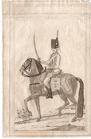 Rare-Antique Print-SOLDIER-HORSEBACK-HUSSAR-FIGHTING-WAR-Silvestri-1797