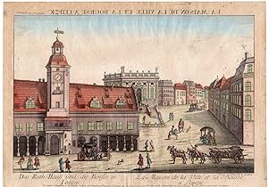 Optical-Antique Print-LEIPZIG-GERMANY-TOWNHALL-STOCK EXCHANGE-Hauer-c.1780