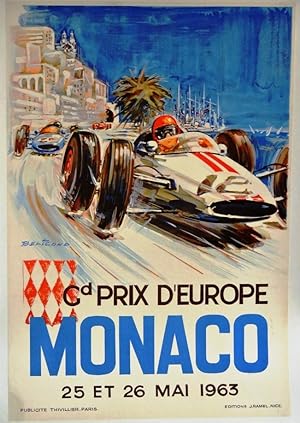 AFFICHE : GRAND PRIX DEUROPE MONACO 25 ET 26 MAI 1963