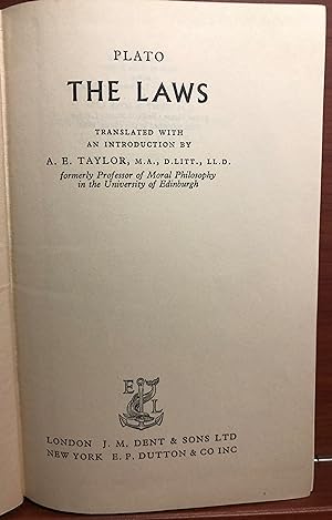Seller image for The Laws for sale by Rosario Beach Rare Books