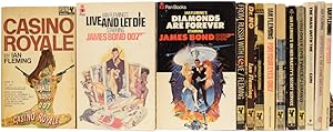 Seller image for Ian Fleming's James Bond novels: the complete paperback film tie-in editions. Dr. No; From Russia With Love; Goldfinger; Thunderball; Casino Royale; You Only Live Twice; On Her Majesty's Secret Service; Diamonds Are Forever; Live and Let Die; The Man with the Golden Gun; For Your Eyes Only; Octopussy, The Living Daylights for sale by Adrian Harrington Ltd, PBFA, ABA, ILAB