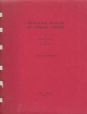 Seller image for Structural Analysis of Literary Chinese - preliminary edition for sale by Cultural Images