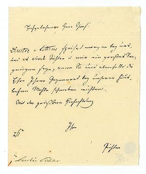 Seller image for Eigenh. Brief mit U. for sale by Antiquariat INLIBRIS Gilhofer Nfg. GmbH