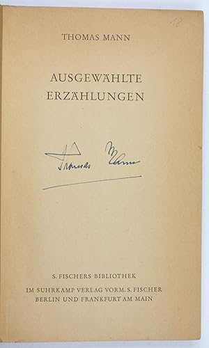 Bild des Verkufers fr Ausgewhlte Erzhlungen. zum Verkauf von Antiquariat INLIBRIS Gilhofer Nfg. GmbH