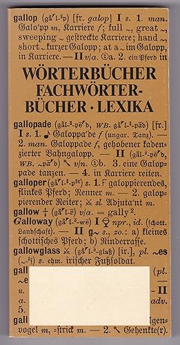 Wörterbücher Fachwörterbücher Lexika - Bücher, CDs und Disketten - 4000 Titel. Herausgeber: K. F....