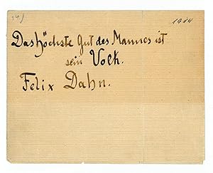 Imagen del vendedor de Eigenh. Albumblatt mit U. a la venta por Antiquariat INLIBRIS Gilhofer Nfg. GmbH