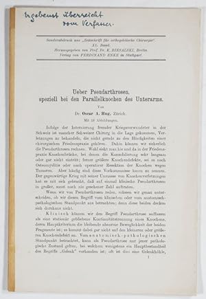 Imagen del vendedor de Ueber Pseudarthrosen, speziell bei den Parallelknochen des Unterarmes. a la venta por Antiq. F.-D. Shn - Medicusbooks.Com