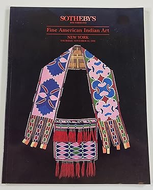 Fine American Indian Art. Sotheby's New York, November 12, 1992. Sale 6427