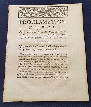Proclamation du Roi sur le décret de l'Assemblée Nationale , du 14 Aout 1790 , relatif à l'omissi...