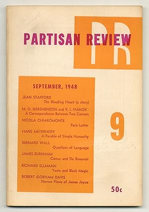 Bild des Verkufers fr Partisan Review - Volume XV, Number 9, September 1948 zum Verkauf von Between the Covers-Rare Books, Inc. ABAA