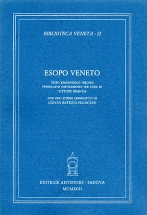 Seller image for Esopo veneto. Testo trecentesco inedito. for sale by FIRENZELIBRI SRL