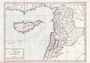 "Carte de l'Ancienne Phenicie" - Cyprus Zypern Chypre Syria Syrien Syrie Lebanon Libanon Liban / ...