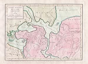 Image du vendeur pour Premiere Revolution de la Mer Caspienne ou Carte qui indique son Etendue vers le temps de la Population primitive de l'Asie" - Caspian Sea Kaspisches Meer Mer Caspienne / Black Sea Asia Minor Turkey Arabia Iran Schwarzes Meer Mer Noire / Karte map mis en vente par Antiquariat Steffen Vlkel GmbH