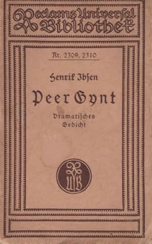 Bild des Verkufers fr Peer Gynt : ein dramatisches Gedicht. / Reclams Universal-Bibliothek ; Nr. 2309, 2310 zum Verkauf von Schrmann und Kiewning GbR