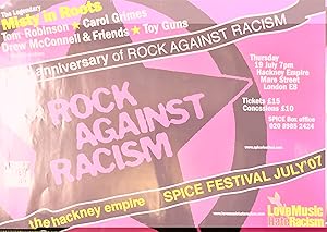 30th ANNIVERSASRY OF ROCK AGAINST RACISM: HACKNEY EMPIRE SPICE FESTIVAL JULY '07 - A2 poster