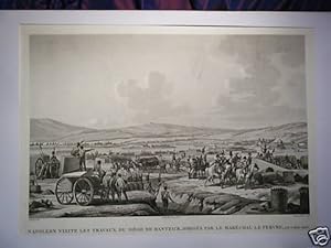 GRAVURE DE CARLE VERNET 19è NAPOLEON TRAVAUX SIEGE DANTZICK MARECHAL LE FEBVRE