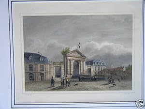 LITHOGRAPHIE COULEUR 19ème DE ROUARGUE BORDEAUX PLACE ET PORTE AQUITAINE