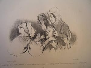 LITHOGRAPHIE DAUMIER 19è TIREE MUSEE DU RIRE ENFANT Appuyez ça fait rentrer boss