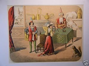 CHROMOLITHOGRAPHIE EN COULEUR MAGICIEN