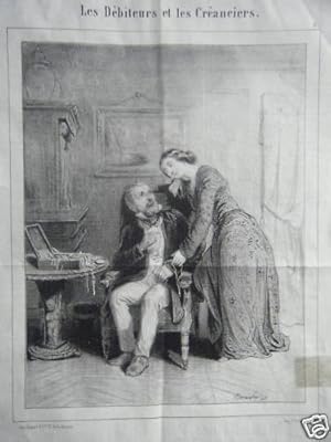 LITHOGRAPHIE DE BOUCHOT 19è DEBITEUR CREANCIE BIJOUTIER