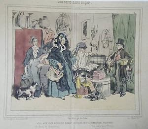 LITHOGRAPHIE COULEUR 19ème LES GENS SANS FACON