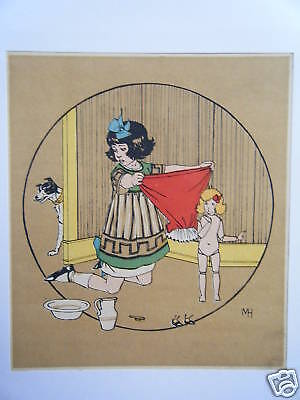 GRAVURE EN COULEUR 20ème ENFANT